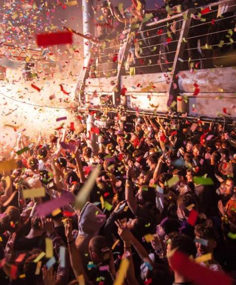 Audience inside Bristol's Lakota nightclub with confetti raining down - credit Lakota Bristol